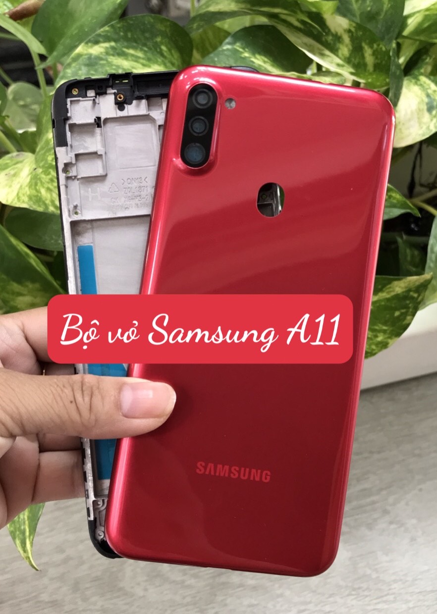 Bộ vỏ sườn Samsung A11 new (bộ gồm lưng,khung xương ,nút bấm,kính camera )
