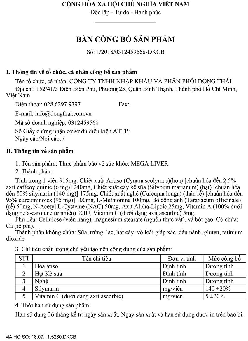 [HCM]MegaLiver thực phẩm chức năng gan