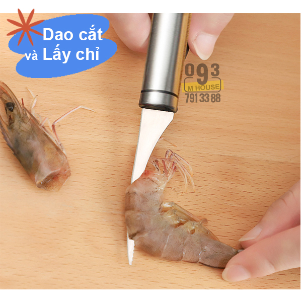 Kìm Kẹp Tôm Inox, Dụng Cụ Lấy Chỉ ,Kẹp Tách Vỏ Hải Sản Inox, Dao Cắt Thịt Rau Củ Quả