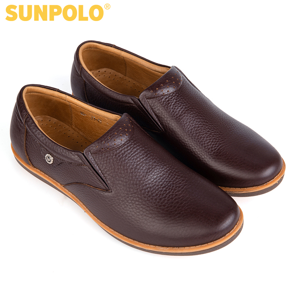 Giày Nam Da Bò SUNPOLO SUMU01 (Đen, Nâu)
