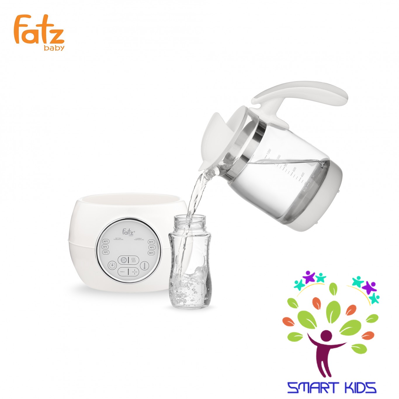 Bình thuỷ tinh thay thế máy đun nước và hâm nước pha sữa điện tử Fatz Baby