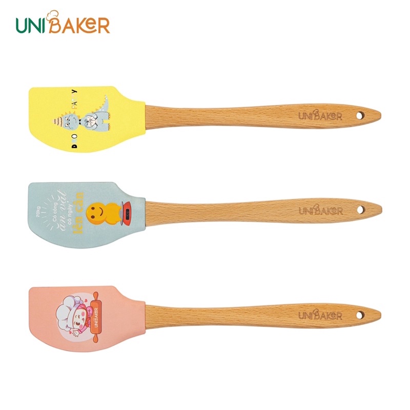 Spatula cán gỗ (nhiều mẫu)