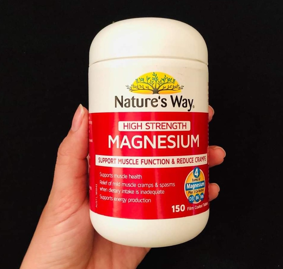 Viên uống Magie hỗ trợ xương khớp Nature’s Way High Strength Magnesium 600mg