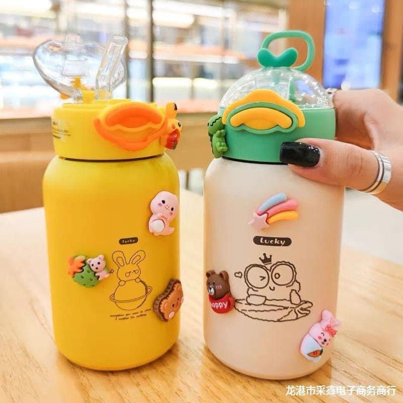 Bình nước inox giữ nhiệt hình thú vịt dễ thương ngộ nghĩnh siêu đáng yêu 400ml -Bình nước trẻ em hình Vịt-Bình giữ nhiệt inox cao cấp dung tích 400ml