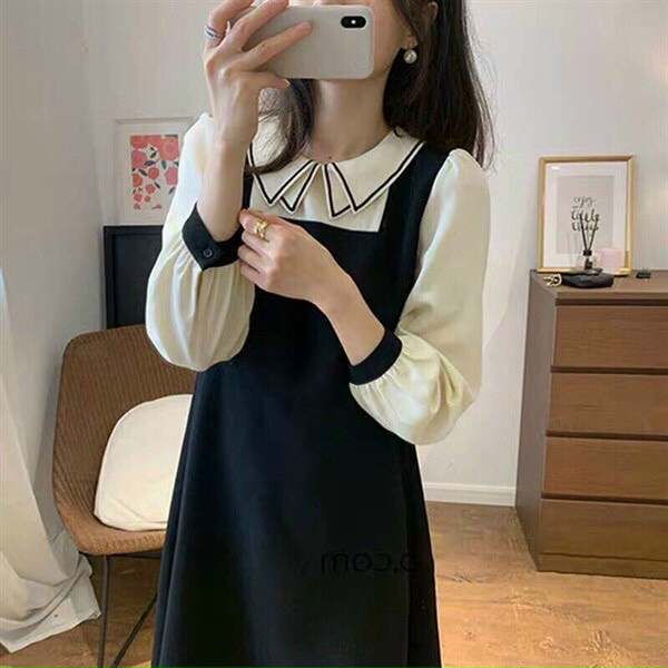 Đầm tiểu thư tay dài chất umi