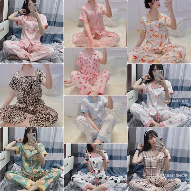 [MẪU MỚI] BỘ MẶC NHÀ PIJAMA LỤA SATIN CAO CẤP [ ẢNH + VIDEO .T.H.Ậ.T. ]