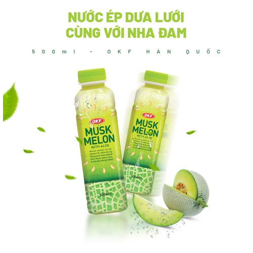 Nước dưa lưới nha đam OKF Hàn Quốc 500ml