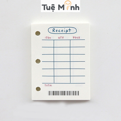 Sổ còng mini 3 chấu Pastel bìa nhựa dẻo trong suốt 6x8cm, VPP Tuệ Minh ruột thiết kế layout sẵn