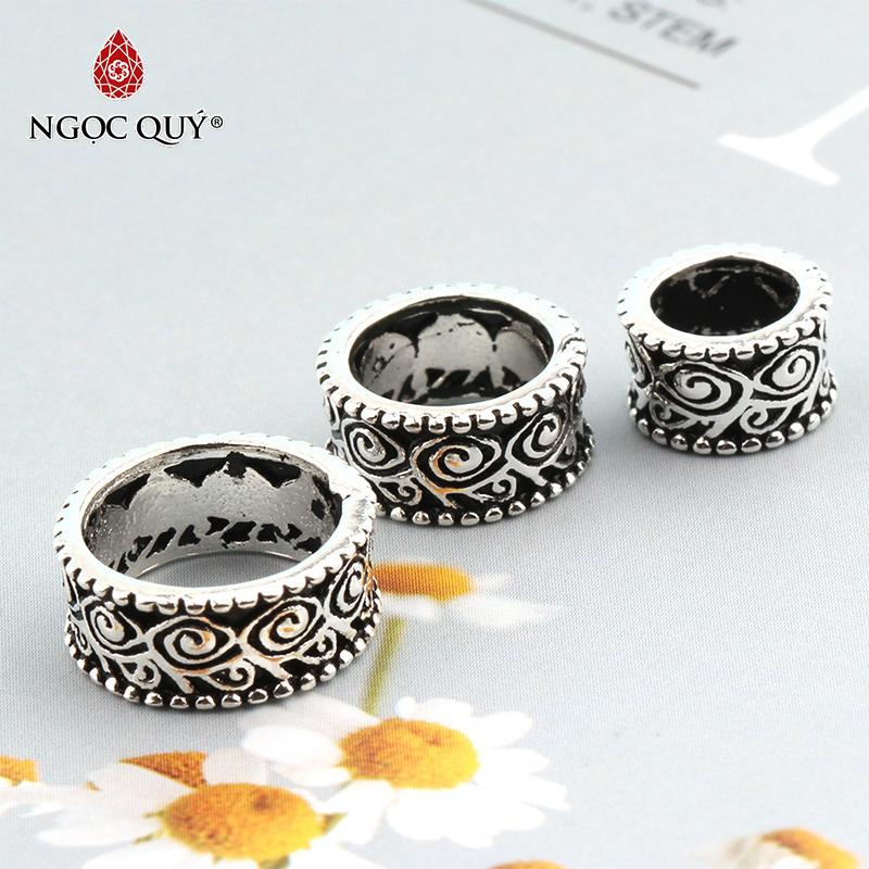 [HCM]Charm bạc chặn hình hoa văn - Ngọc Qúy Gemstones