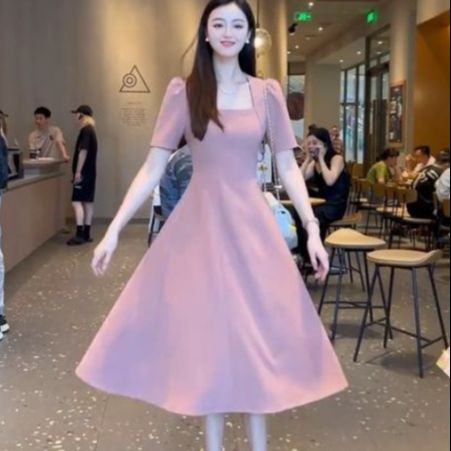 MIMI BigSize [45KG-100KG] Đầm Cổ Vuông dáng xòe-Bs108
