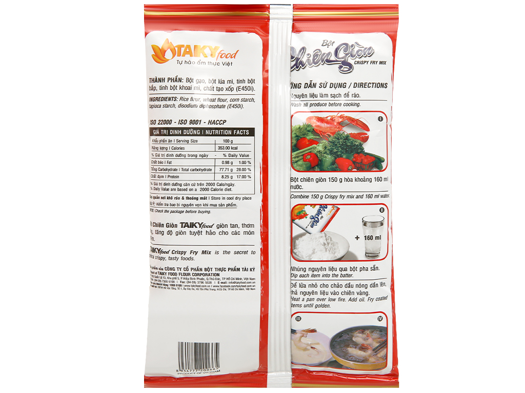[HCM]Combo 2 gói Bột chiên giòn Tài Ký 150g