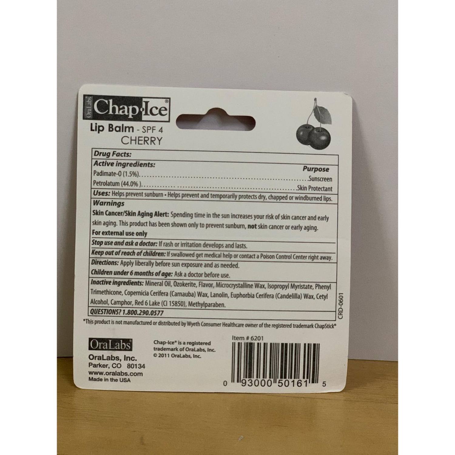 Son Dưỡng OraLabs Chap Ice Lip Balm Cherry - Mỹ