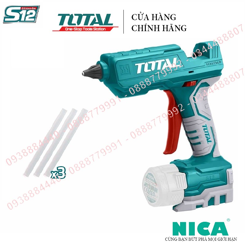 Súng bắn keo dùng pin Lithium-S12 TOTAL TGGLI1201