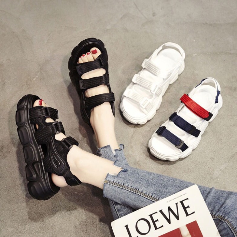 Sandal nữ 3 quai màu mới - Dép quai hậu nữ quai ngang đế bằng kiểu đế bánh mì siêu êm đế bệt phù hợp đi học đi chơi đi biển thời trang hàn quốc đẹp giá rẻ hot mùa hè 2020 giá rẻ