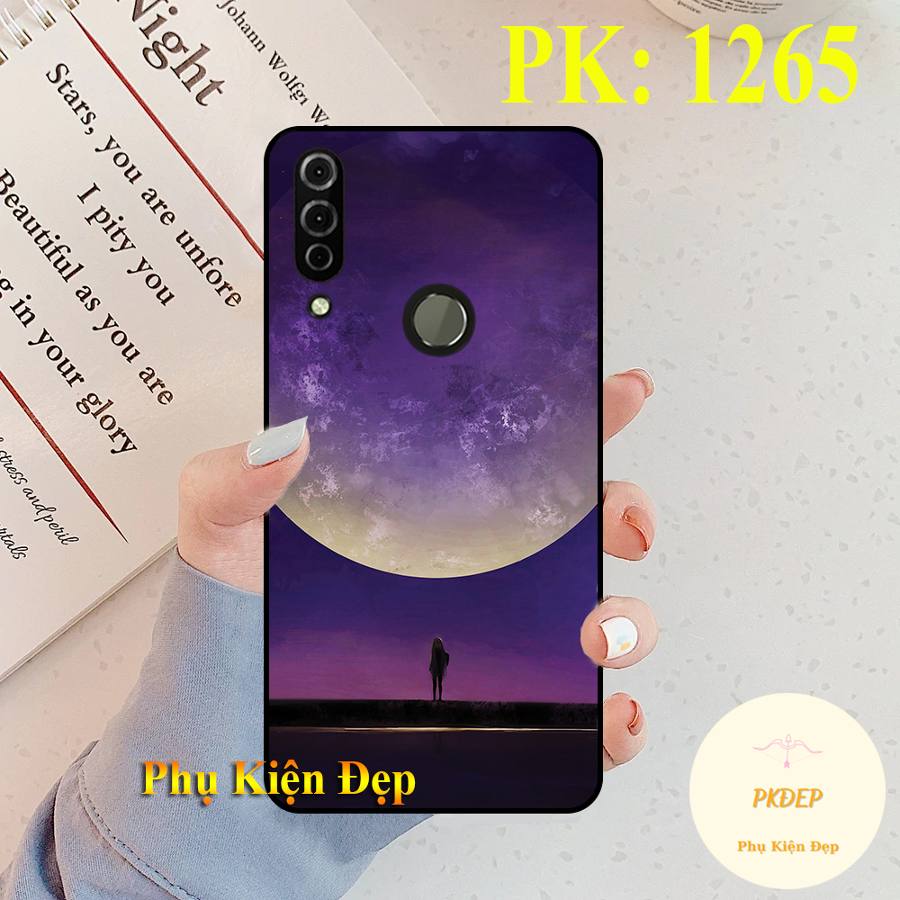 Ốp lưng Vsmart Joy 3 dẻo đen  in hình mặt trăng vàng