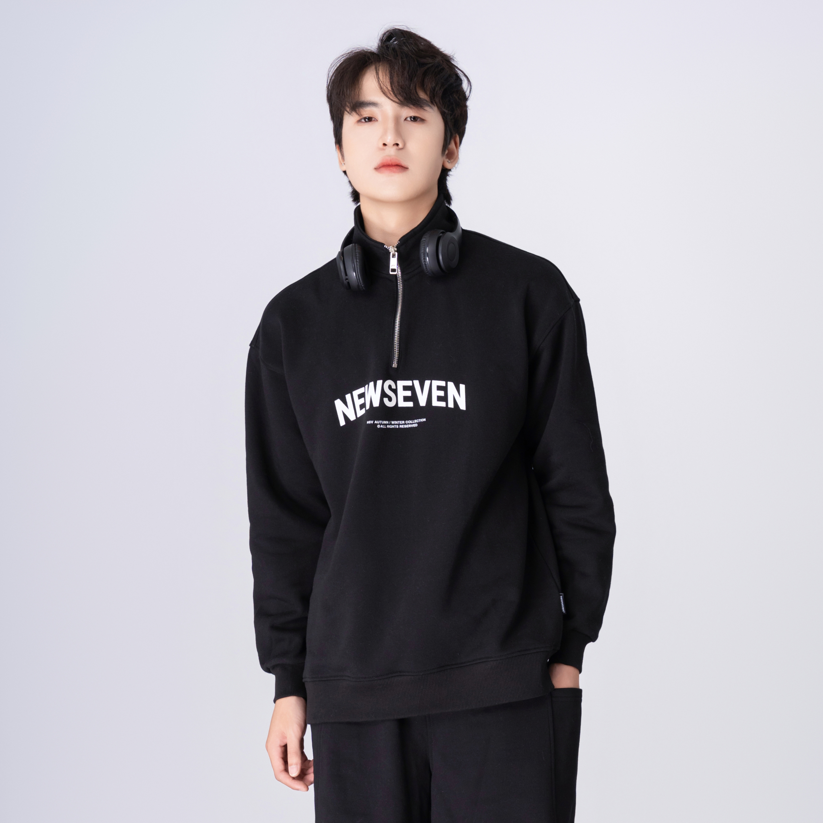 Áo Sweater NEWSEVEN Signature Half-Zip Basic