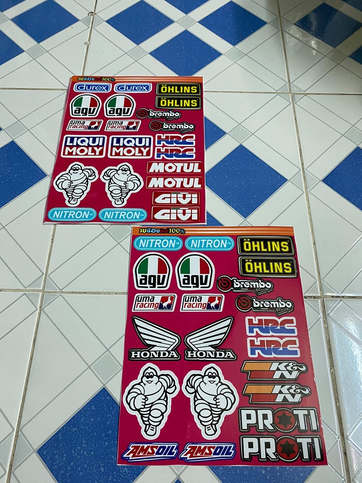 [HCM]TEM LOGO MICHELIN AMSOIL NITRON AGV NỀN HỒNG