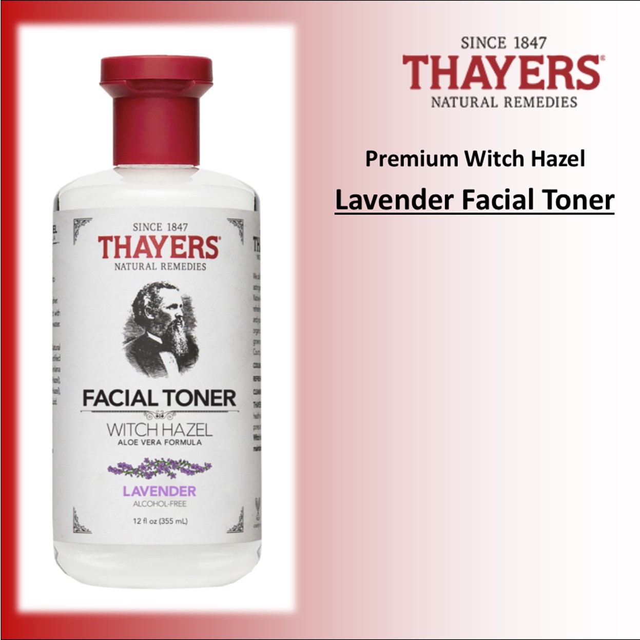 [HCM]Nước Hoa Hồng Không Cồn Thayers Lavender (Oải Hương) 355ml (Dành cho da dầu da có mụn)