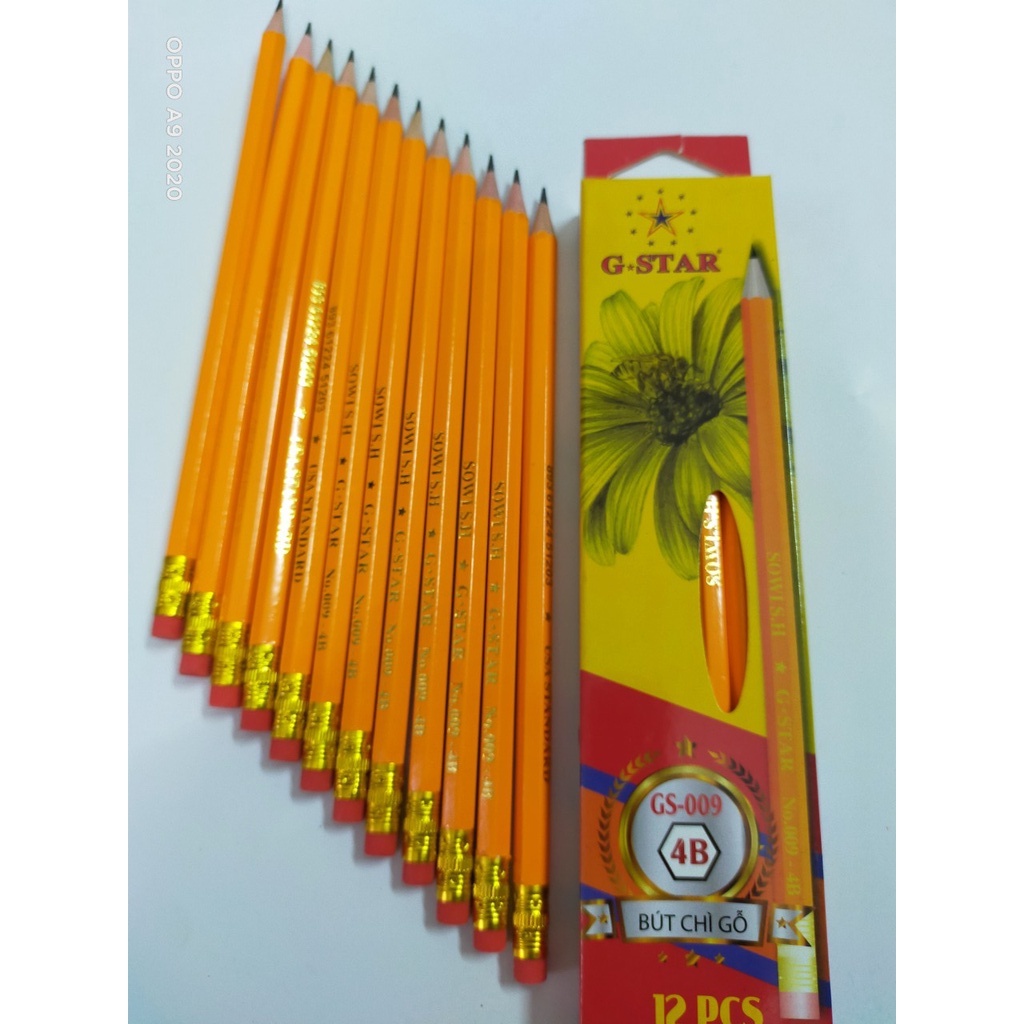 Hộp 12 bút chì Vàng GStar (2B/3B/4B/5B/6B)
