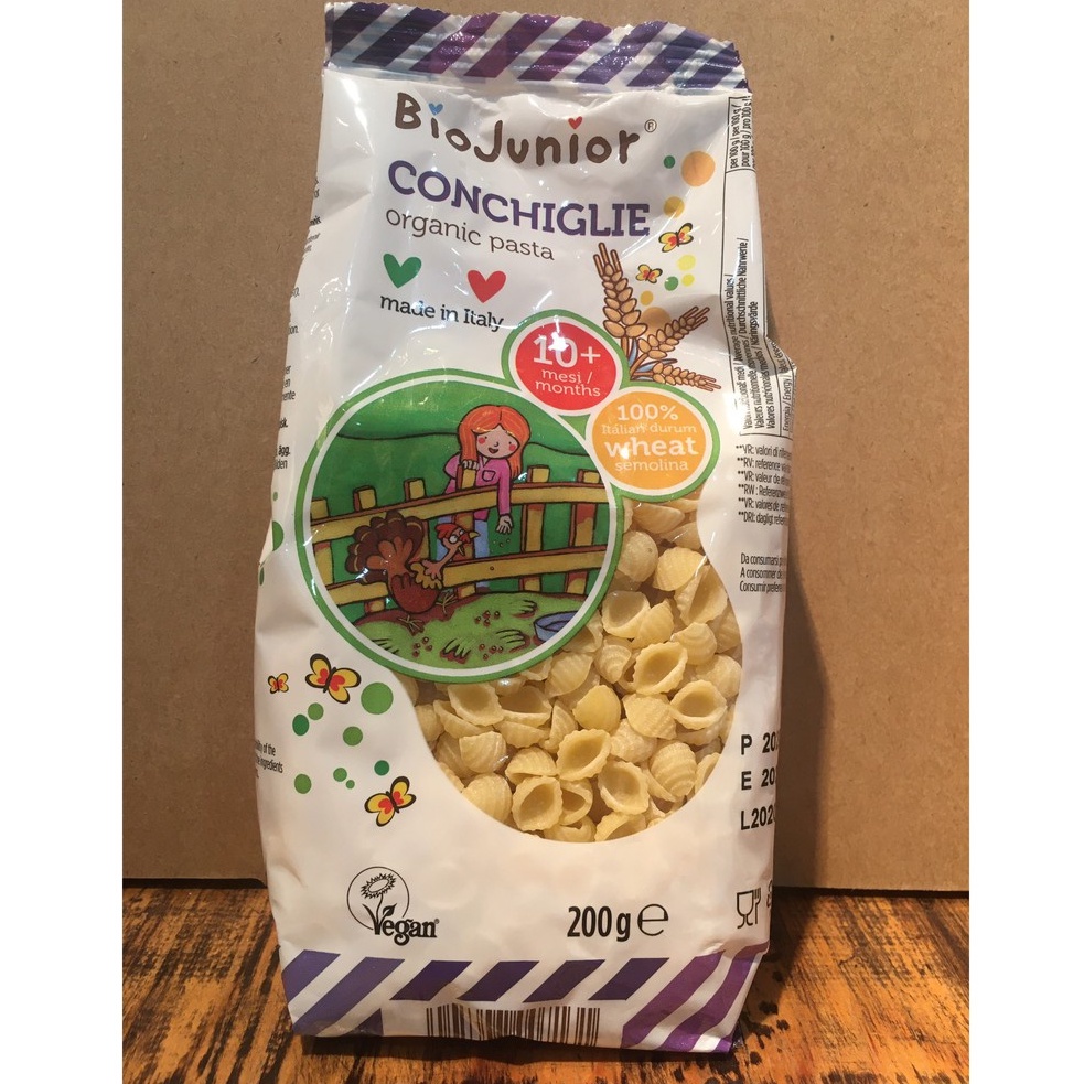 Mì Nui Bio Junior 200g Hữu Cơ Cho Bé Ăn Dặm (Từ 8 - 10 tháng tuổi)