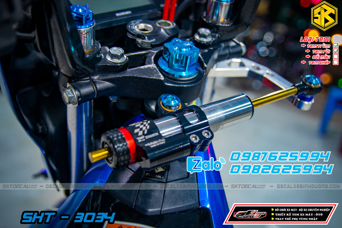 tem rời xe satria xanh trắng đen