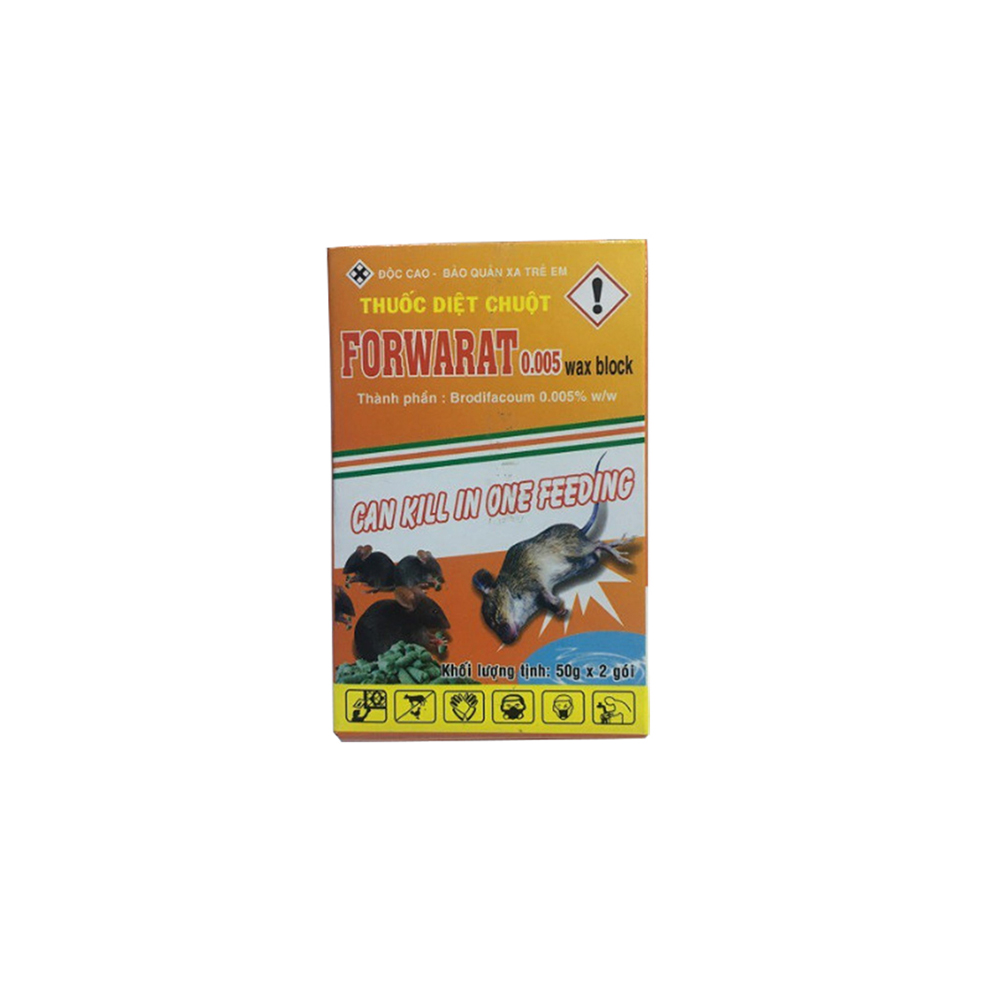 THUỐC DIỆT CHUỘT FORWARAT 0.005% Sử dụng ngay, không cần trộn mồi, An toàn cho người và vật nuôi - (80g)