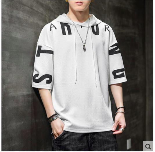 [HCM]Áo thun Nam tay lỡ có nón - SKT