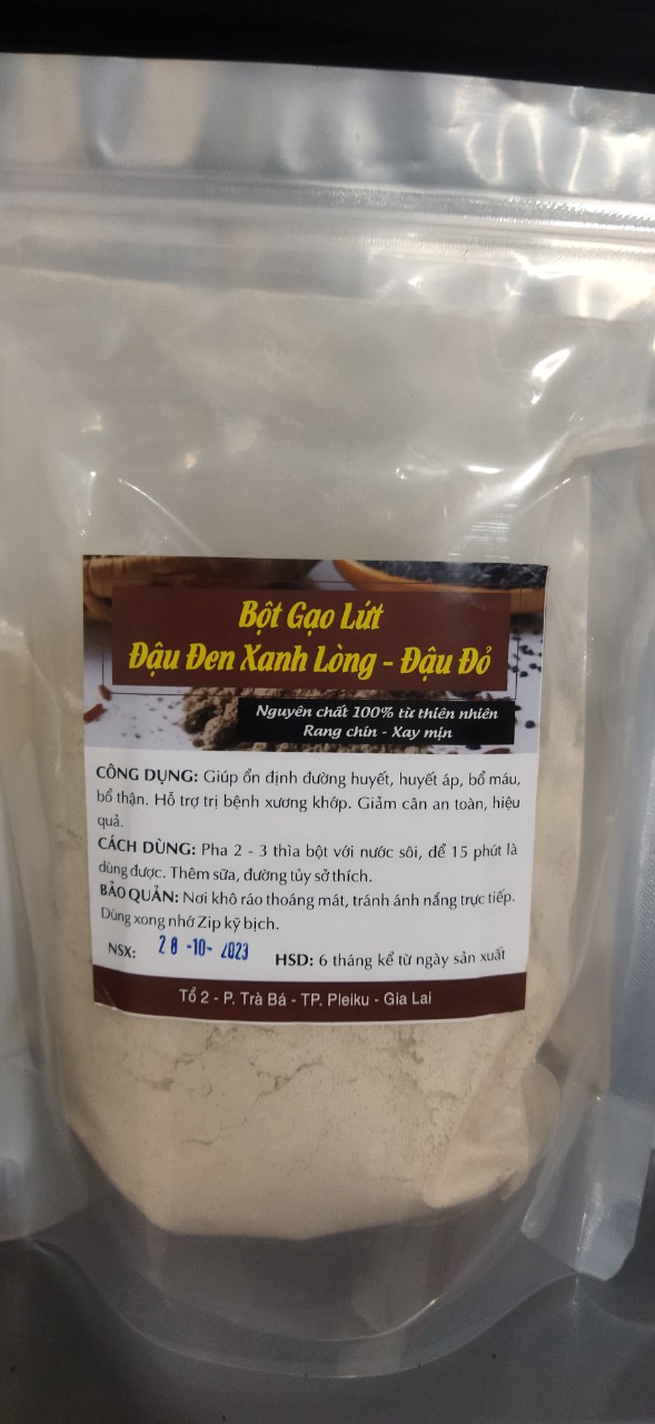 1Kg Bột đậu đen, đậu đỏ, gạo lứt xay mịn đã rang