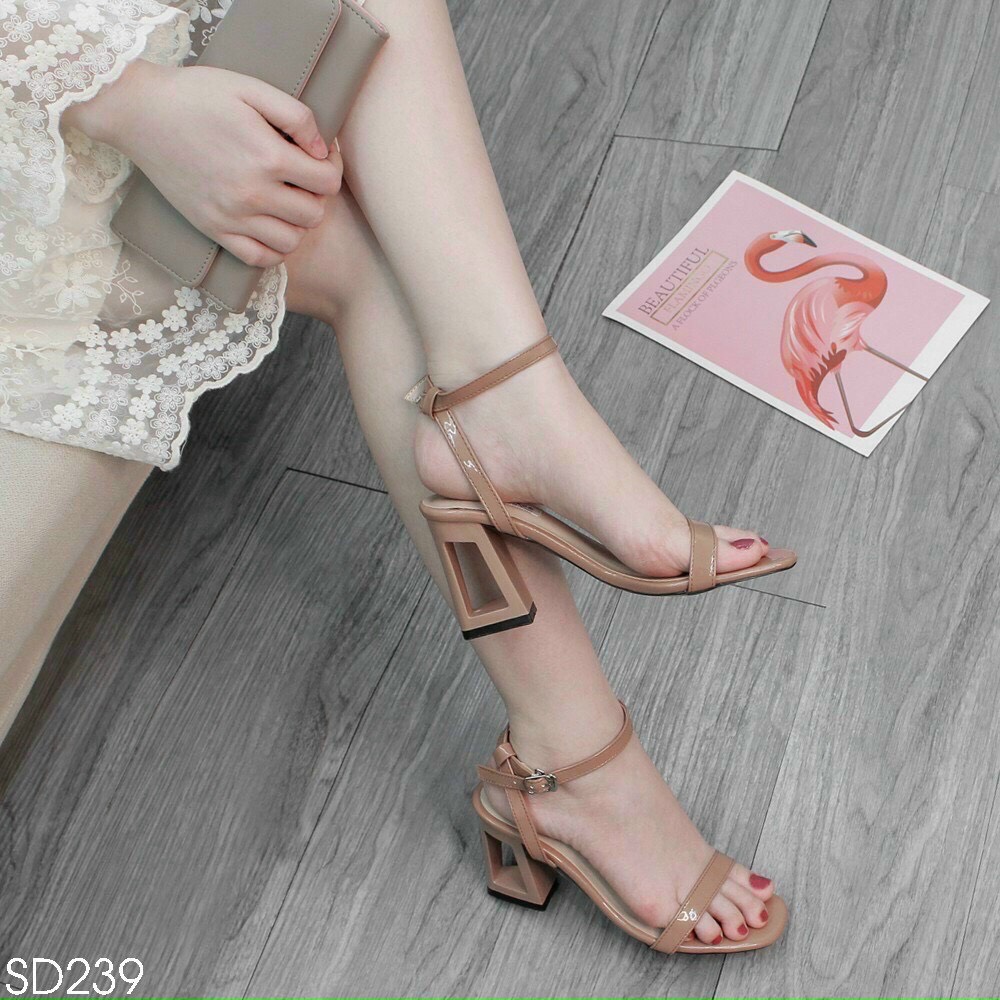 Sandal nữ / giày cao gót 7p quai ngang hàng hot - Quỳnh Quỳnh shop