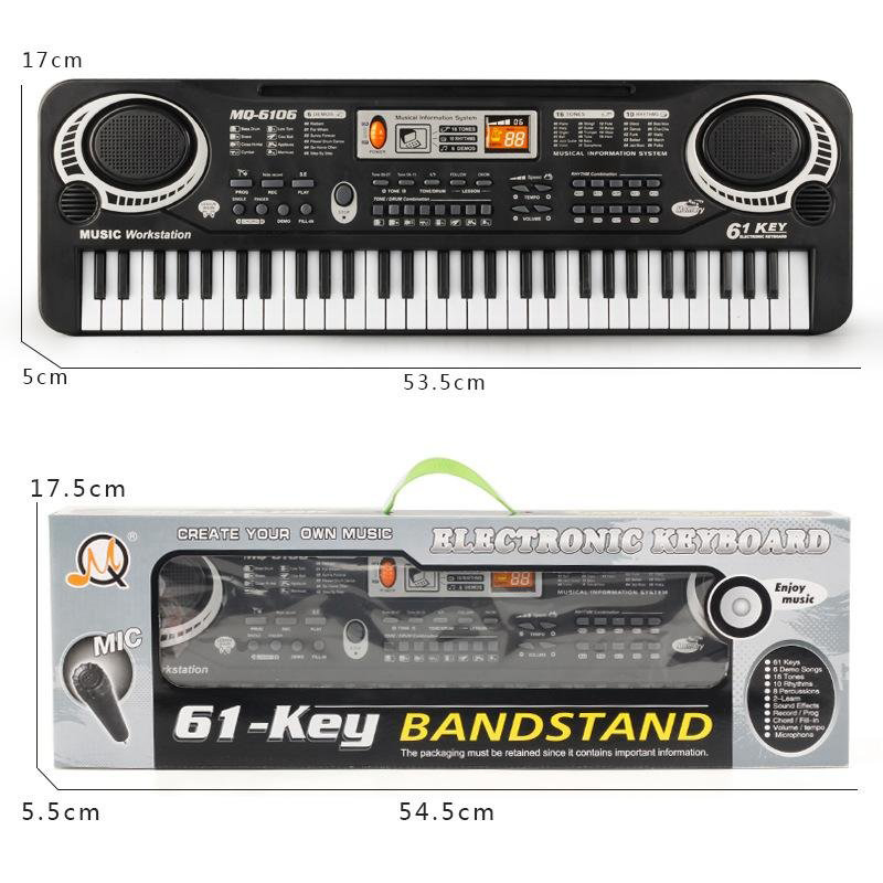 Đàn Piano điện tử 61 phím bấm kèm mic cho Bé
