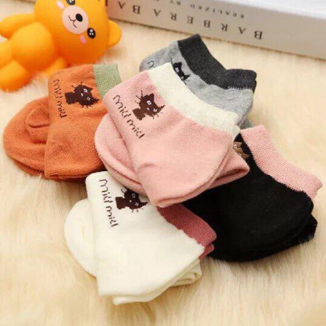 Combo 5 Đôi Vớ Tất Cổ Ngắn Hình Mèo