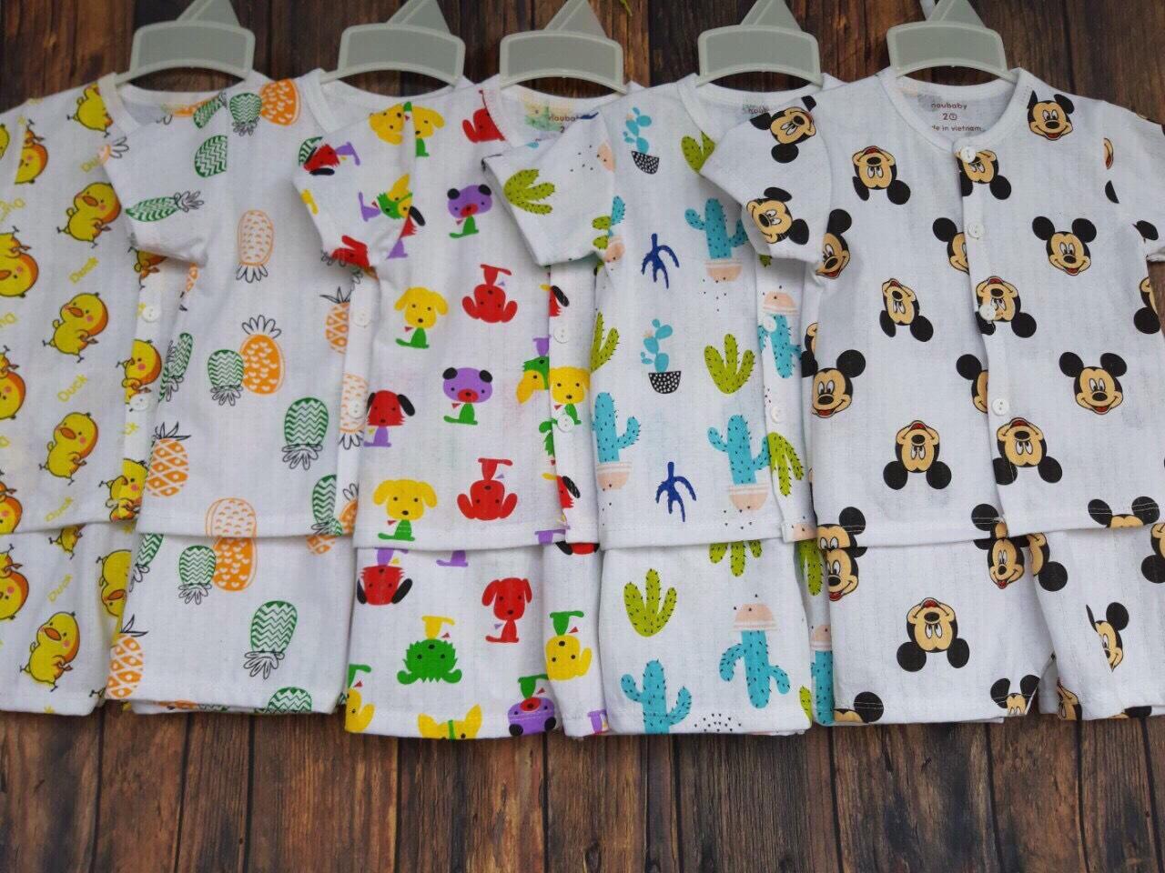 sét 5 bộ màu cotton cài cúc giữa ( KÈM QUÀ TẶNG )
