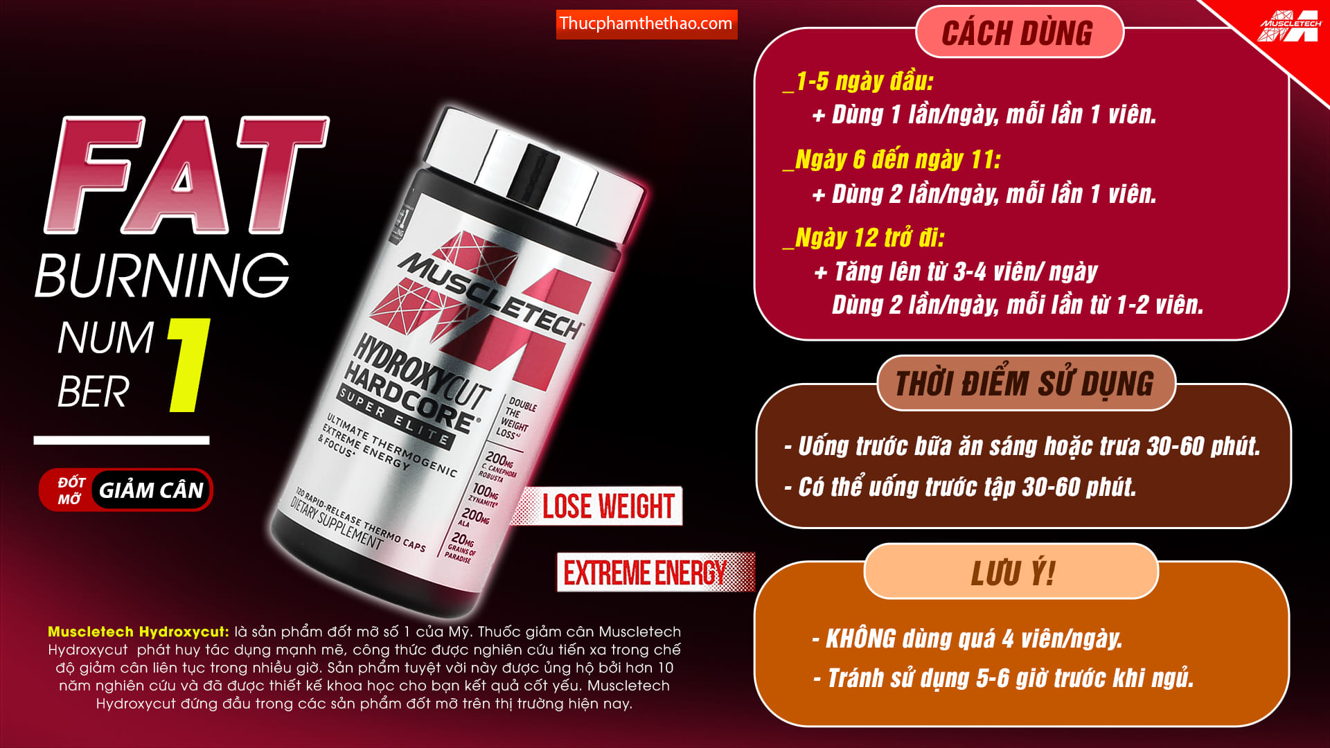 ĐỐT MỠ GIẢM CÂN MUSCLETECH HYDROXYCUT