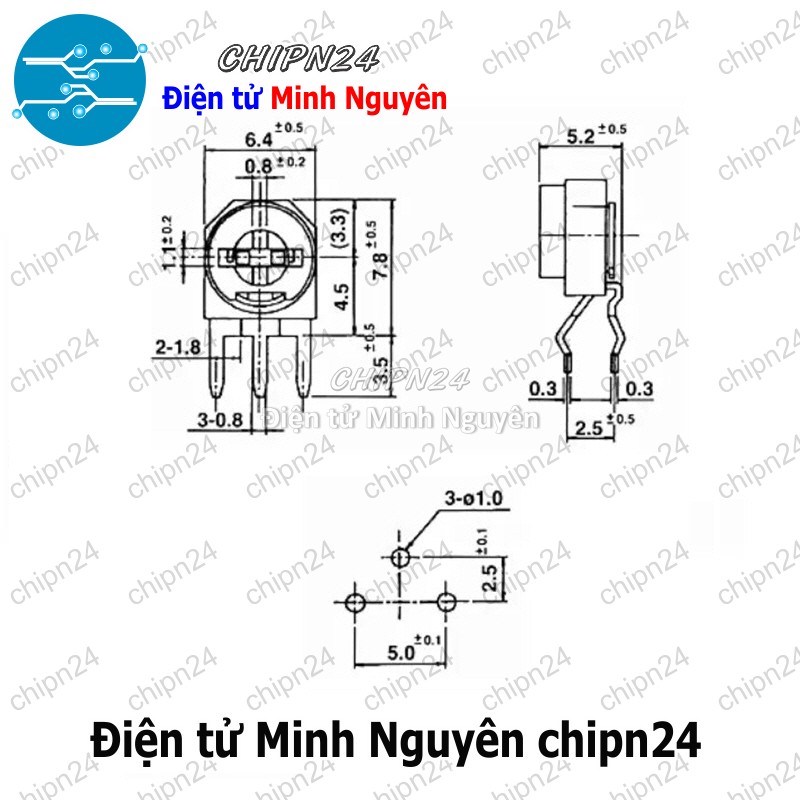 [5 con] (K361) Biến trở tam giác RM063 (100R/200R/500R/1K/10K/100K/1M/2K/20K/200K/2M/5K/50K/500K) - [Chọn Loại] - HHH.00366