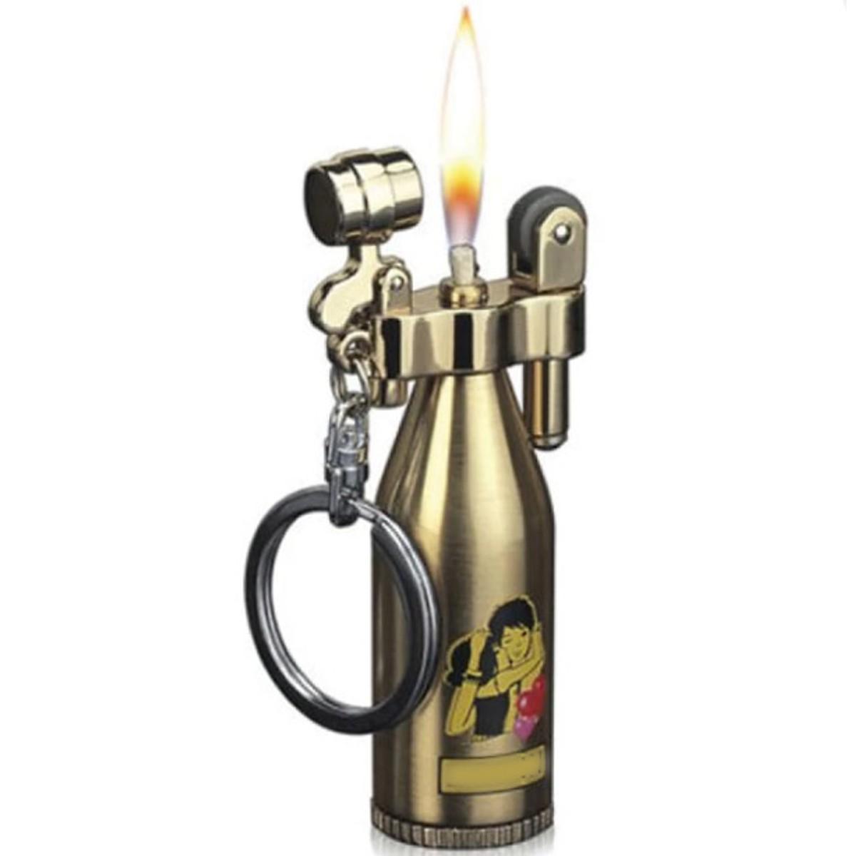 Hộp Quẹt, Bật lửa xăng đá Jobon hình chai dùng xăng bấc đá Zippo (Xanh Lam)