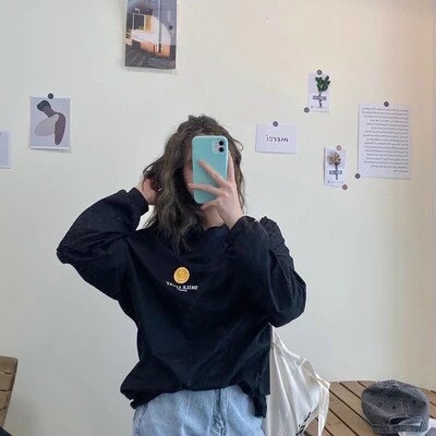 [HCM]Áo Thun Tay dài Basic Mặt Cười Về 2 Màu Siêu Xinh Xắn-NU