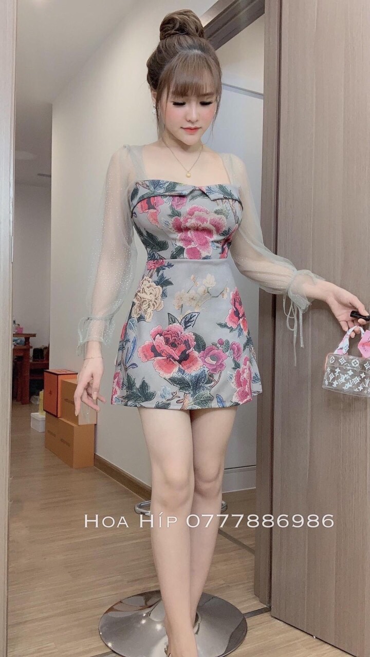 [HCM]Đầm umi in 3D phối lưới