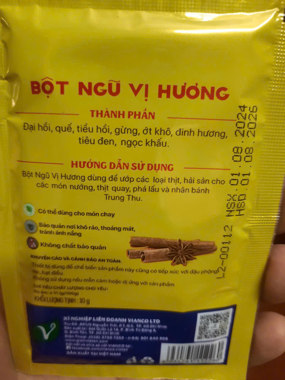 Ngũ Vị Hương (10g) hiệu con Nai ướp gia vi,trộn nhân bánh Trung Thu thập cẩm