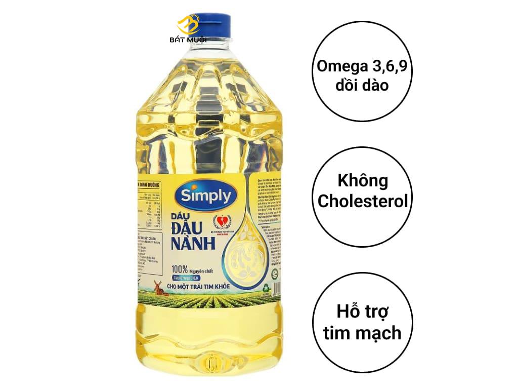 Dầu đậu nành Simply chai 2 lít - combo 2 chai - BAT MUOI