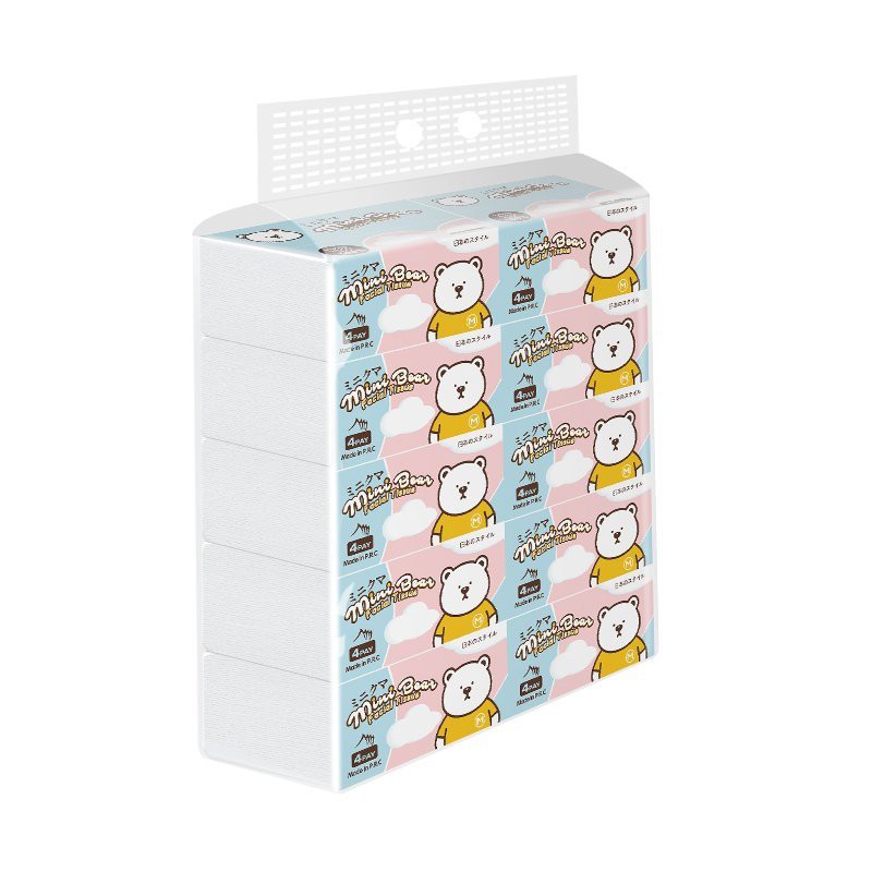 Khăn giấy rút Minibear Nhật (lốc 10 gói )