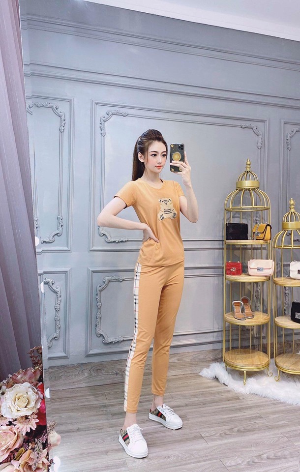 [HCM]SET BỘ THỜI TRANG DÀI PHỐI SỌC THIÊU GẤU DỄ THƯƠNG
