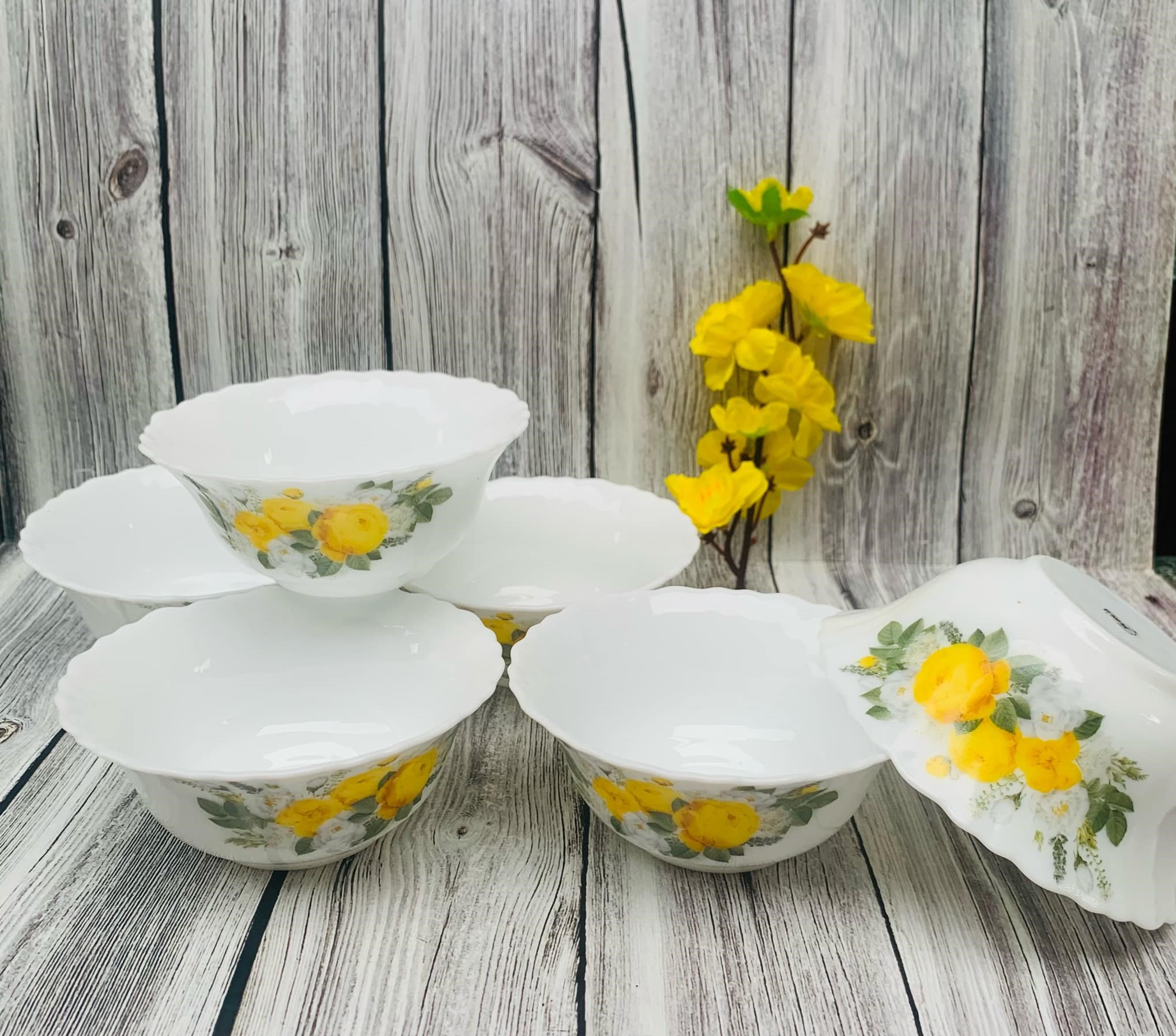 Bộ 12 chén sứ thủy tinh ăn cơm
