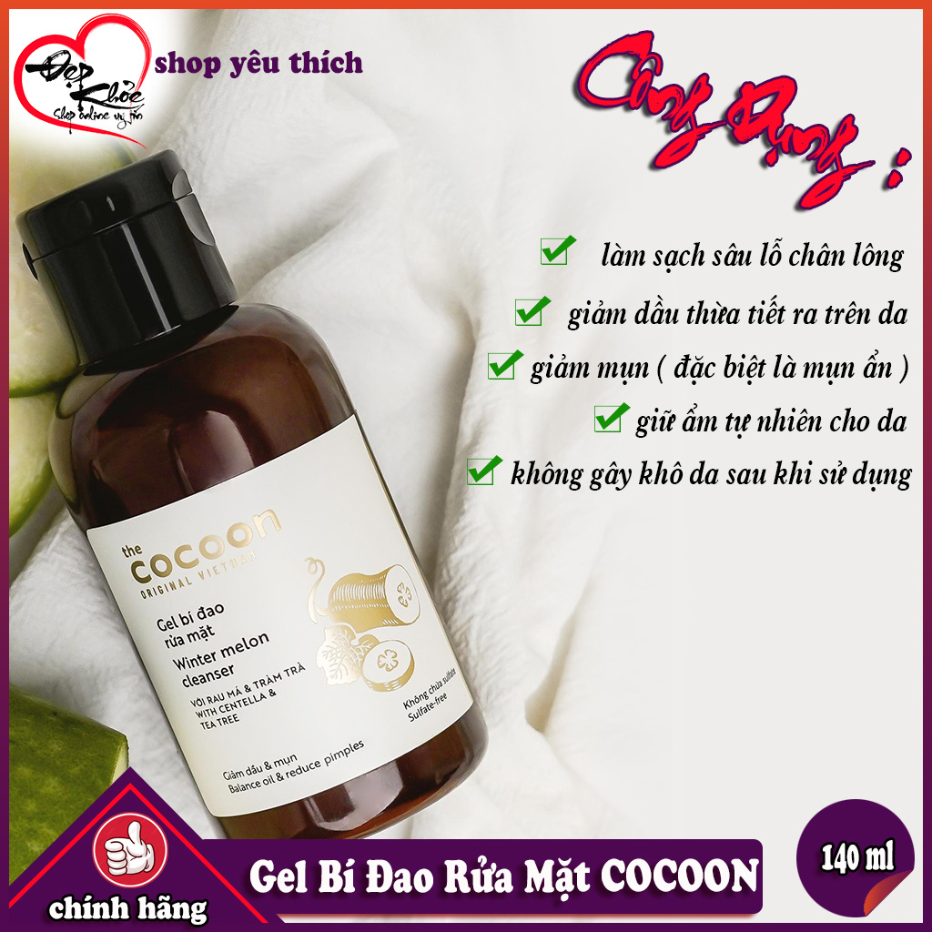 Gel Rửa Mặt Bí Đao COCOON 140ml ( Giảm Dầu Và Mụn )