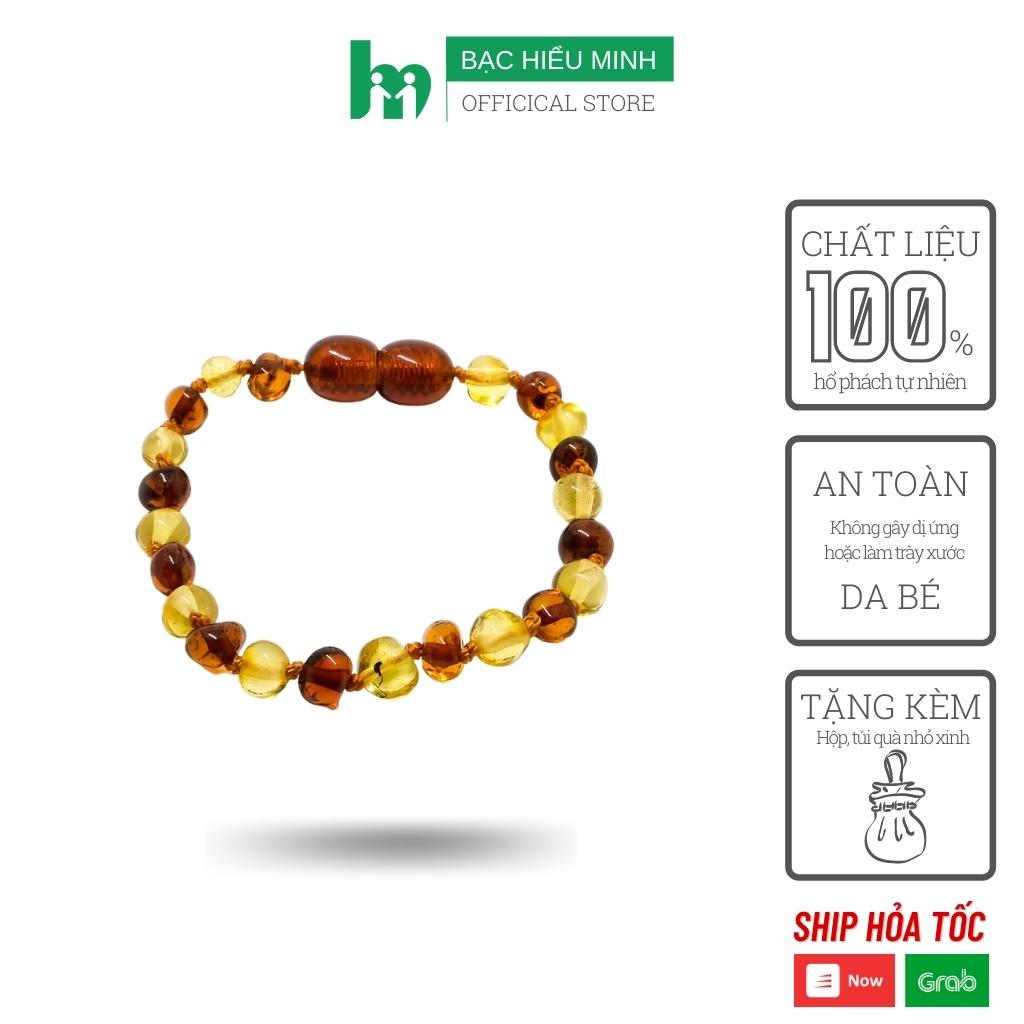 Vòng Tay Lắc Tay Hổ Phách Cho Bé Nhựa Thông Tự Nhiên Mix Nhiều Màu An Toàn Cho Bé BẠC HIỂU MINH LTE130