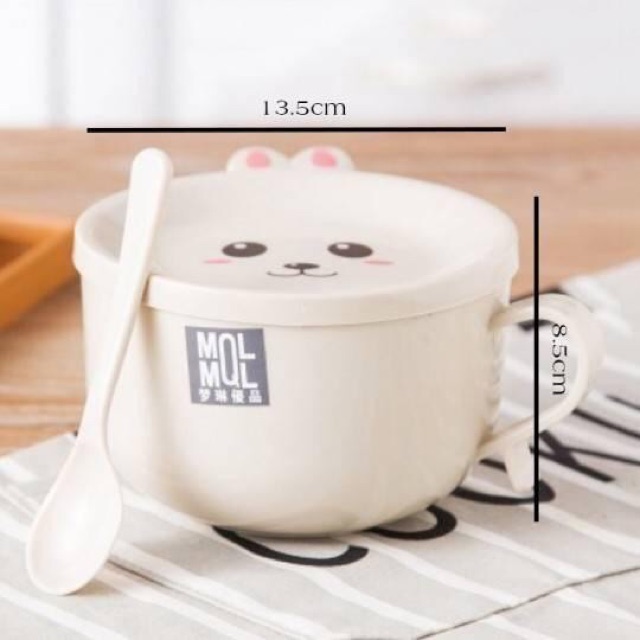 Ca úp mì tai thỏ ruột inox cute
