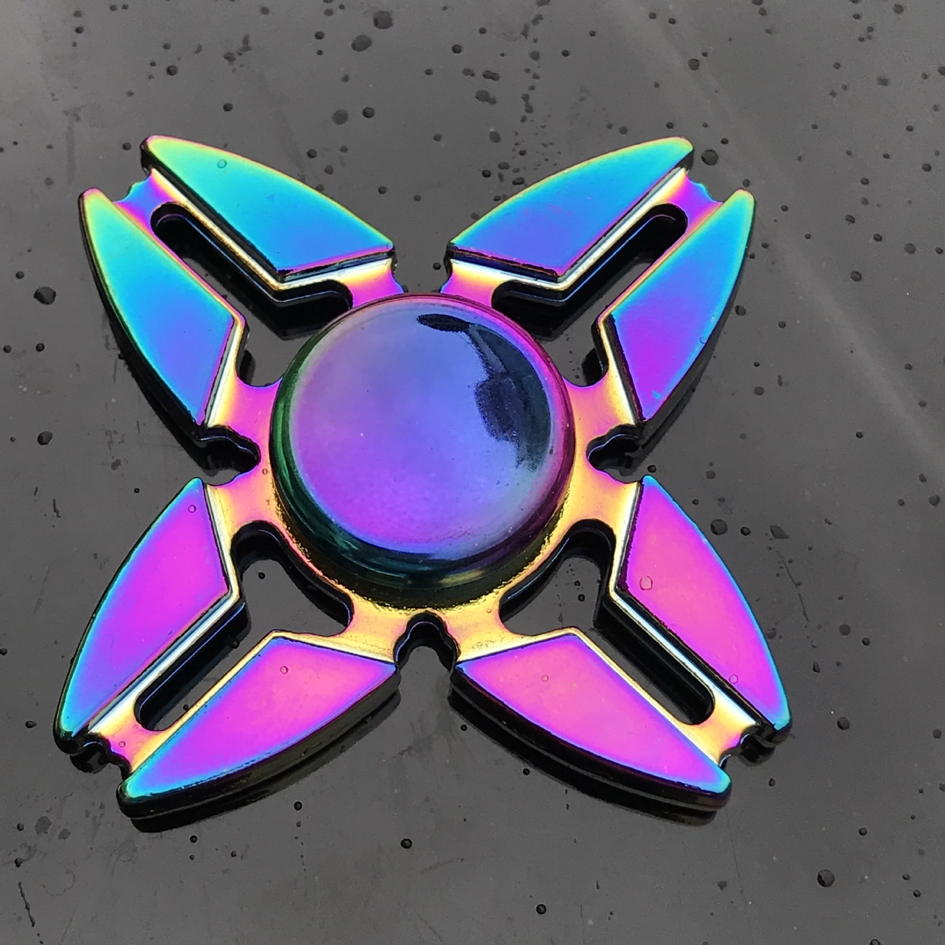[HCM]Con quay Finger Spinner 4 cánh phản quang kim loại cao cấp