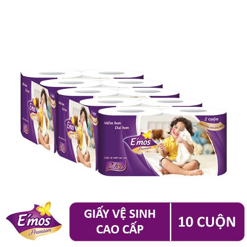Giấy vệ sinh cao cấp E’mos Premium 2 lớp