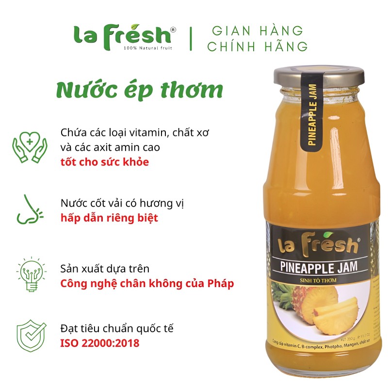 Sinh Tố Thơm Lafresh Đà Lạt Chai Thủy Tinh 350ml