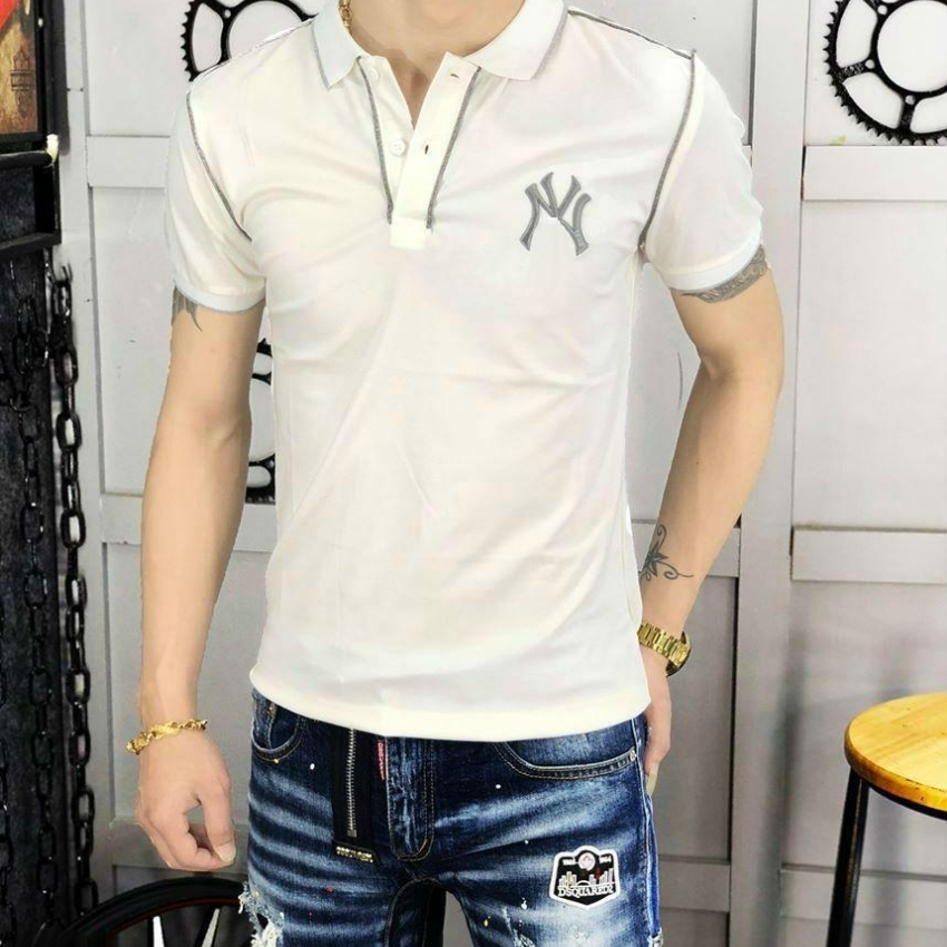 [HCM]ÁO THUN NAM CÓ CỔ SỌC CỔ VÀ TAY