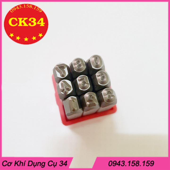 Bộ đục số, đóng số 3mm - Xuôi